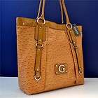 Guess Womens Purse Satchel Handbag Tote $115 Cognac Brown NWT  