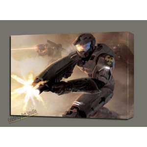  HALO 3 MASTER CHIEF HUNT FOR ALIENS CANVAS ART MOUNTED 