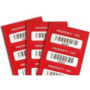 100 AlumiGuard asset tags, numbered and barcoded AlumiGuard Metal Tag 