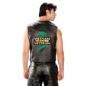    Mens Patriotic Vietnam Leather Vest Sz M