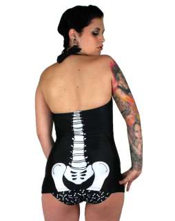 Mandy Bones Skeleton X Ray Vintage Style Swimsuit Bathing Suit Gothic 