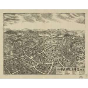  c1909 Pawling New York, Birds Eye Map