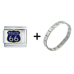  Blue Route 66 Italian Charm Pugster Jewelry