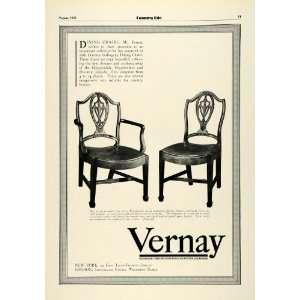 1931 Ad Vernay 18th Century Hepplewhite Dining Chairs Home 