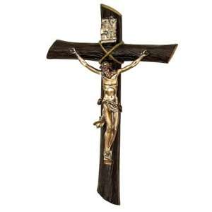  9 Resin Wall Crucifix w/Antique Gold Finish Corpus 