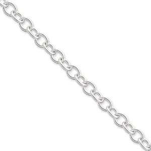  Sterling Silver 20 inch 6.80 mm Oval Cable Chain Necklace 