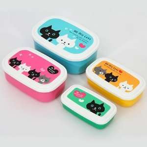  cute colourful cats Bento Box 4 pcs Lunch Box Toys 