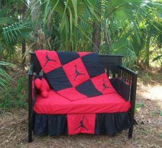 Custom made new MICHAEL JORDAN red and black Crib Bedding Set  
