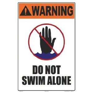  Warning Do Not Swim Alone Sign 7203Ws1218E Patio, Lawn 