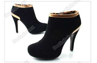   Ladies Platform Pump PurfleHigh Heel Ankle Boots Shoes Sexy  