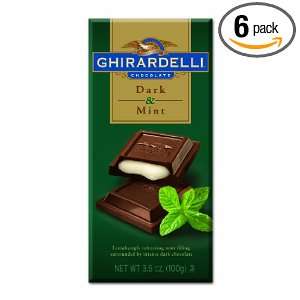 Ghirardelli Chocolate Bar, Dark & Mint, 3.5 Ounce Bars (Pack of 6)