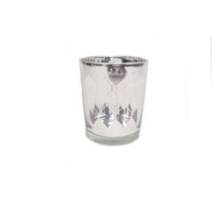  WeGlow International Silver Printed Candle Holder (Pack Of 