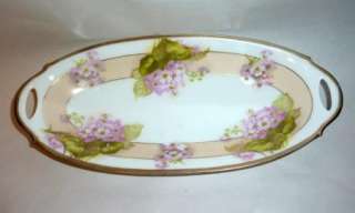 VINTAGE BAVARIA 10 VANITY TRAY PINK FORGET ME NOTS  