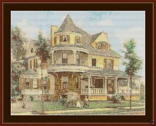 VICTORIAN HOUSE 5~counted cross stitch pattern #480~BUILDINGS Chart 
