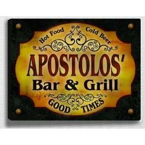  Apostoloss Bar & Grill 14 x 11 Collectible Stretched 