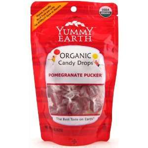 Yummy Earth Organic Candy Drops Pomegranate Pucker    3.3 oz   Vegan 
