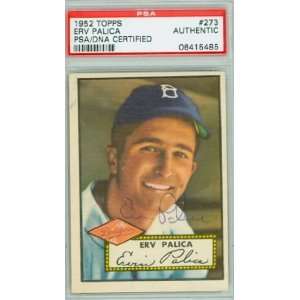  Erv Palica AUTOGRAPH d.82 1952 Topps Dodgers PSA/DNA 