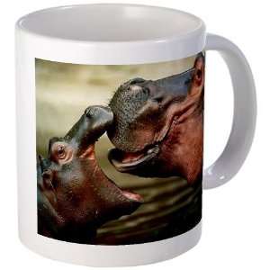  Hippopotamus Kiss Hippo Coffee Humor Mug by  