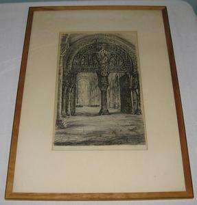 LOGAN LISTED VEZELAY ABBEY CATHEDRAL FRANCE ETCHING  