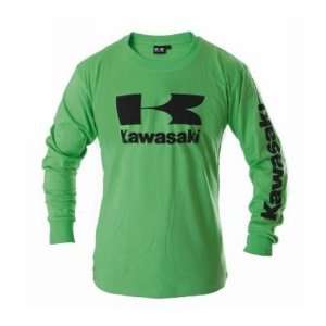  Kawasaki Stacked Logo Long Sleeve T Shirt. 100% Cotton 