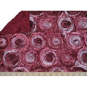  Rosette Taffeta burgundy/pink Fabric By the Yard 