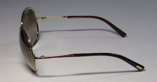 NEW TOM FORD TF118 ALEXANDRA STYLISH GOLD/BURGUNDY TEMPLES BROWN LENS 