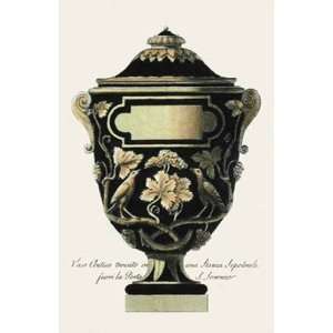  Vases   Pl. IX Black Etching , Classical Design Engraving 