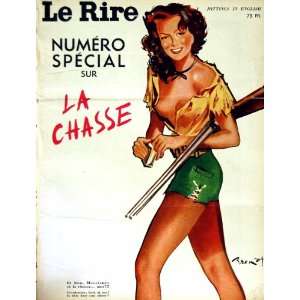 LE RIRE (THE LAUGH) FRENCH HUMOR MAGAZINE LADY HUNTING