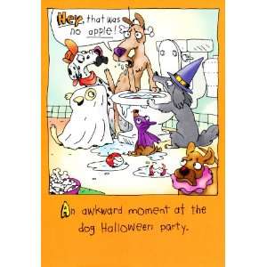  Halloween Greeting Card Dogs Dunking for Apples Health 
