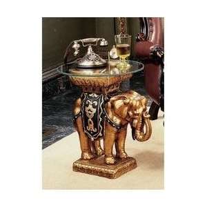 Xoticbrands Luxury Persian Arabian Elephant Glass topped Sculptural 
