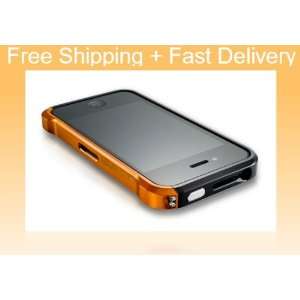   Phone Case For Iphone 4/4S (Black/Orange) Cell Phones & Accessories