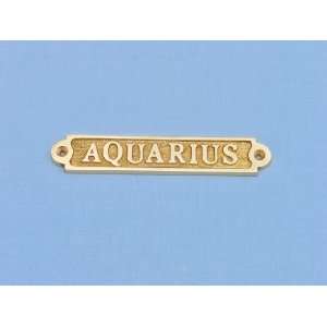 Solid Brass Aquarius Sign 5     Nautical Decorative Gift Solid Brass 
