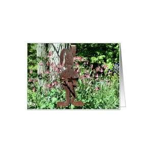  Rusty Rabbit And Columbine Flower Photo Note Card Card 