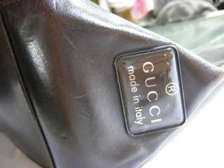 GUCCI Large Black & Brown Leather Hobo Shoulder Bag  