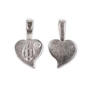    20mm Silver Plated Medium Heart Glue On Bail Arts, Crafts & Sewing
