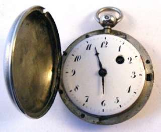 ANTIQUE SOLID SILVER VERGE FUSEE HUNTER POCKET WATCH  