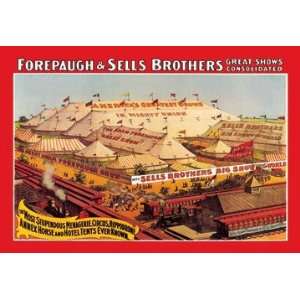  Sells Brothers Great Show Consolidated 20x30 poster