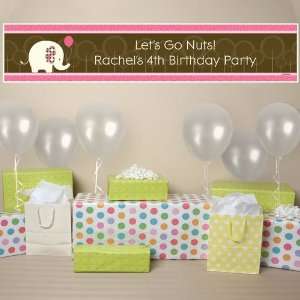  Girl Elephant   Personalized Birthday Party Banner Toys & Games