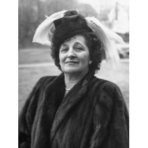  Woman Wearing Fur Coat and Fashionable Hat Photographic 