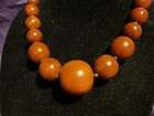Vintage, graduated, marbled butterscotch, Bakelite necklace with a 