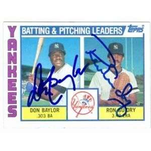  Don Baylor & Ron Guidry Autographed/Hand Signed MLB 
