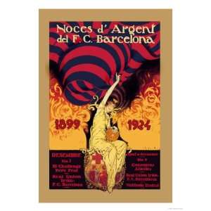  Noces dArgent del F.C. Barcelona Giclee Poster Print by J 