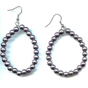  Silver Argente Plastic Pearl Earrings 