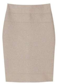 BRAND NEW WITH TAGS AUTHENTIC HERVE LEGER METALLIC GOLD BANDAGE SKIRT 