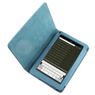 new generic leather case with stand for  kindle fire blue 