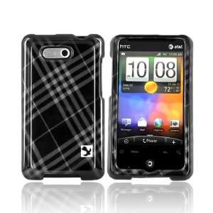  For HTC Aria Plastic Hard Case Cover GRAY BLACK PLAID 