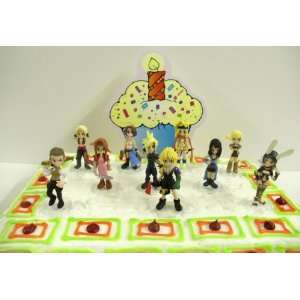   Vaan, Rikku, Cloud, Yuna, Rinoa, Aeris and Decorative Birthday Cake