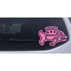 Tribal Fish Animals Car Window Wall Laptop Decal Sticker    Pink 32in 