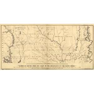  1850 Railroads Map of Mississippi, Arkansas,