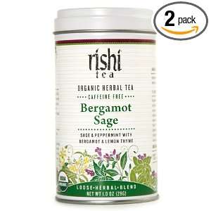 Rishi Tea Organic Bergamot Sage, 29 Gram Tins (Pack of 2)  